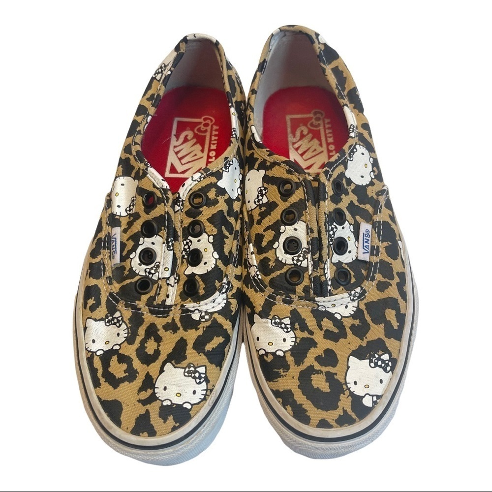 Vans Hello Kitty Leopard Print Sneakers Womens 6.5 Limited Edition Sanrio